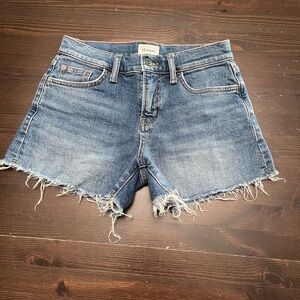 Hudson Jeans Blue Frayed Jean Shorts